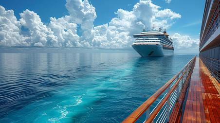 创意海洋轮船游轮度假旅游大海大船照片