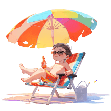创意夏季遮阳伞乘凉椅乘凉夏天防晒旅游度假