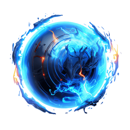 魔法炫酷火球元素立体蓝色水球免抠图案