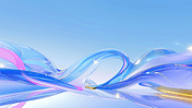 蓝色紫色大气企业宣传商务流体抽象创意线条玻璃背景13