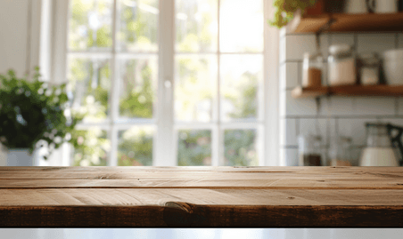 木板木质木桌产品展示背景创意明亮的厨房干净的桌面3