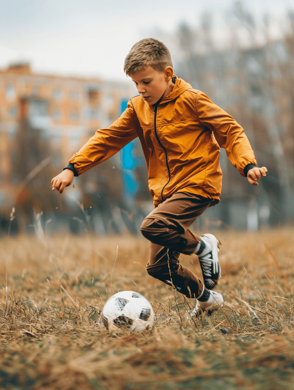 创意人物男孩踢足球足球青少年足球足球运动员