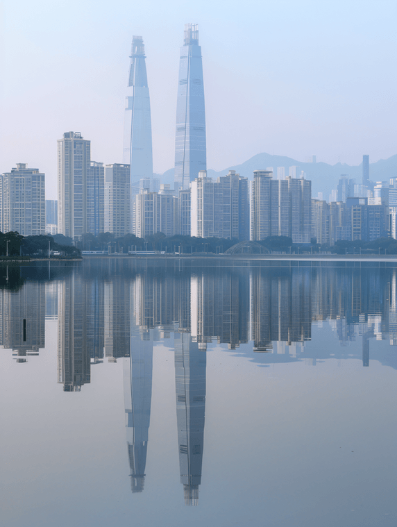 创意深圳城市建筑风光全景城市都市商务建筑风景
