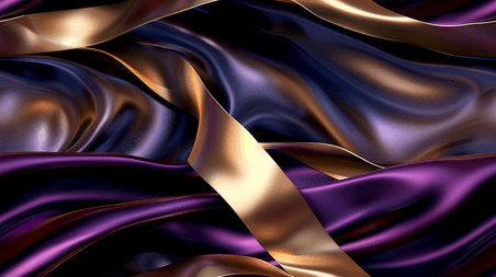 创意紫金色丝滑飘逸质感纹理风格的背景