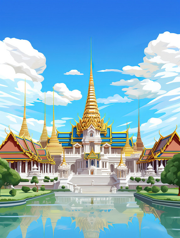 创意蓝天下的泰国大皇宫19泰姬陵