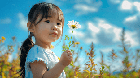 创意拿着鲜花的儿童儿童节花朵幼儿母婴摄影17
