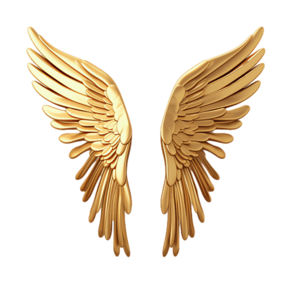 创意金色翅膀元素立体免抠图案