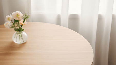 创意简约主义客厅里的原木餐桌原木风干净明亮桌子背景6