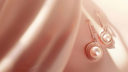 创意珍珠的项链和耳环照片