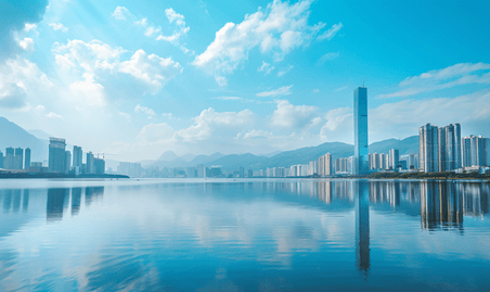 创意这里是深圳大湾区城市都市摩天大楼办公楼