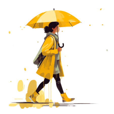 创意雨伞雨衣谷雨下雨天打伞撑伞元素免抠图案