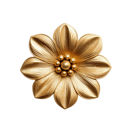 金色植物装饰黄金花朵元素免抠图案