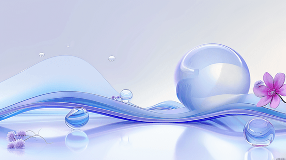 创意抽象创意线条蓝色紫色大气企业宣传商务流体玻璃背景21