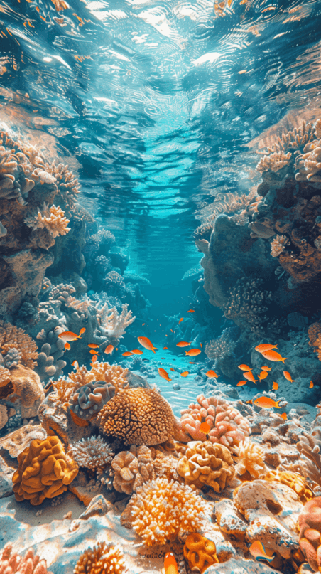 创意夏天海底世界海洋生物海洋大海潜水珊瑚礁海葵摄影照片