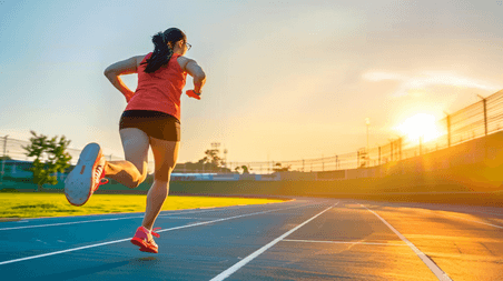 体育运动跑道上跑步的女性摄影2