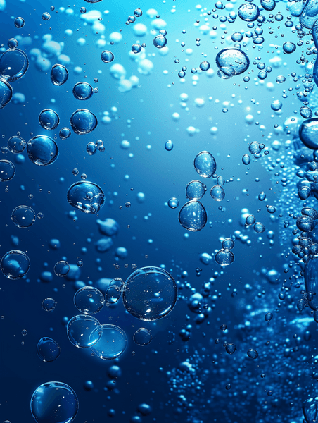 创意蓝色深海泡沫水珠气泡的背景
