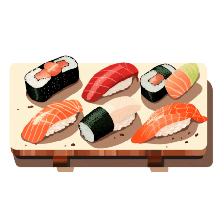 创意卡通美食寿司生鱼片元素免抠图案
