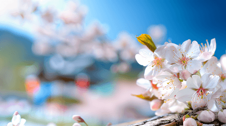 创意盛开的美丽樱花春天花朵植物背景摄影7