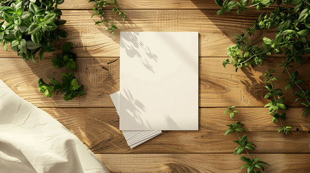 创意木头纸张文艺清新温馨白纸信纸木桌背景