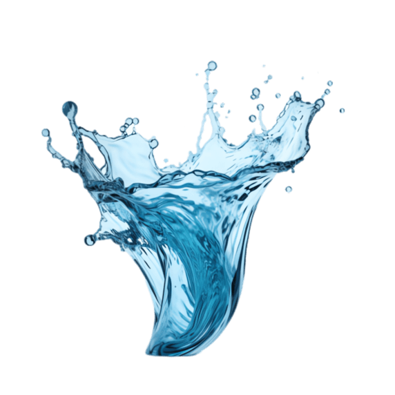 夏天清凉水液体飞溅蓝色水花元素立体免抠图案