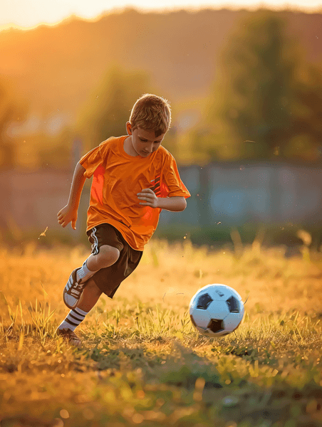 创意男孩踢足球足球青少年足球足球人物运动员