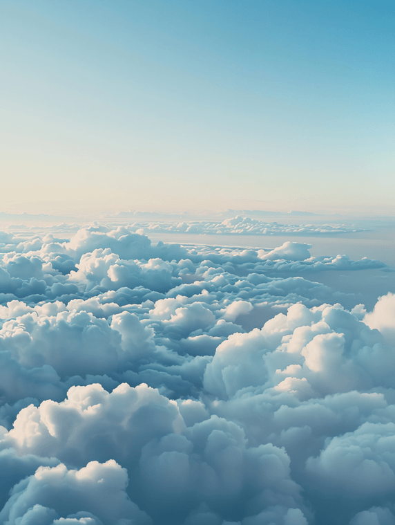创意晴空万里白云天空云朵云海摄影图