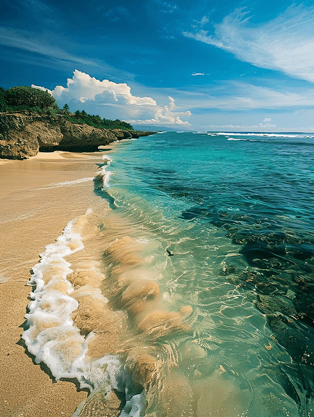 创意大海沙滩旅游风景夏天巴厘岛海平面摄影图