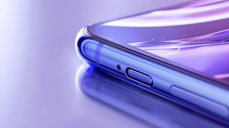 创意紫色手机清透干净流体有机形状和曲线的风格背景素材
