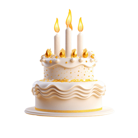 生日庆祝蛋糕蜡烛元素立体免抠图案