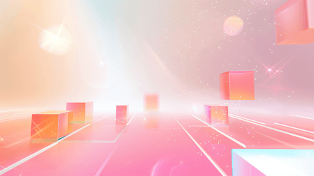 创意抽象几何流体背景粉色简约方块跑道