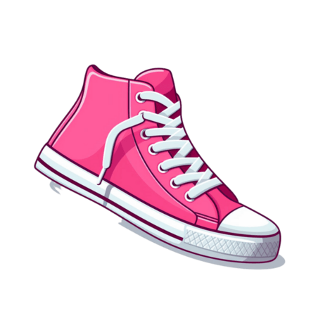 创意粉色鞋子元素免抠图案帆布鞋