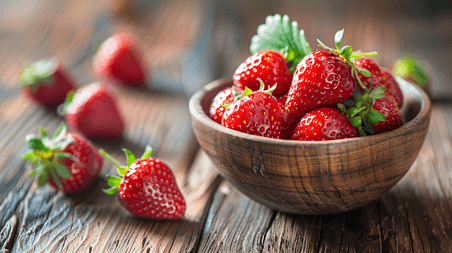创意新鲜美味的水果草莓农作物果实水果