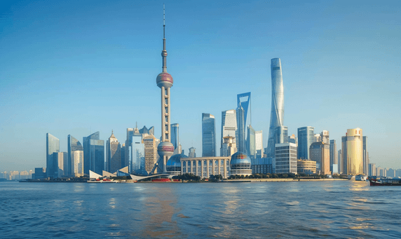 创意美丽上海城市都市建筑外滩海上之城
