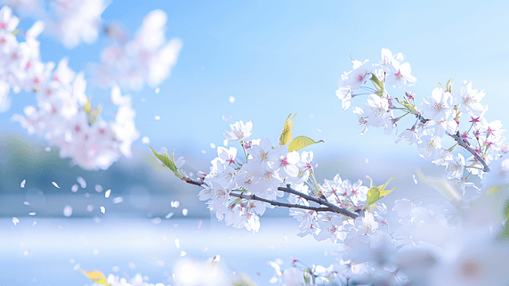 春天花朵植物背景盛开的美丽樱花摄影12