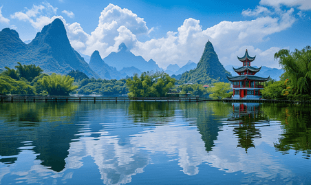 创意桂林丽江美丽的中国优雅美丽风景