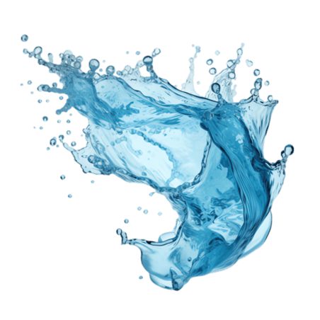 创意蓝色水花元素立体夏天清凉水液体飞溅免抠图案