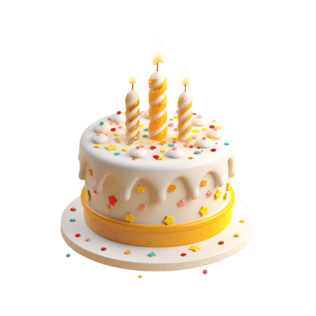 创意蛋糕生日庆祝蜡烛元素立体免抠图案