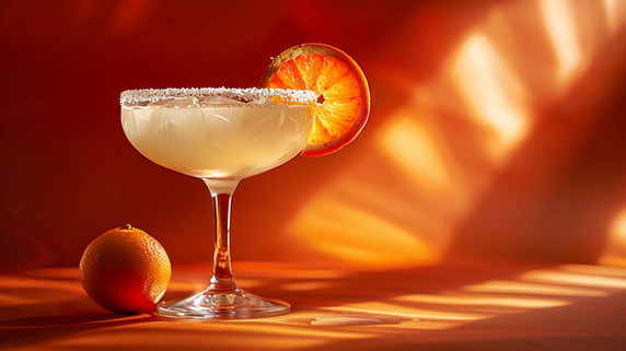 创意橙子果汁立体描绘摄影照片