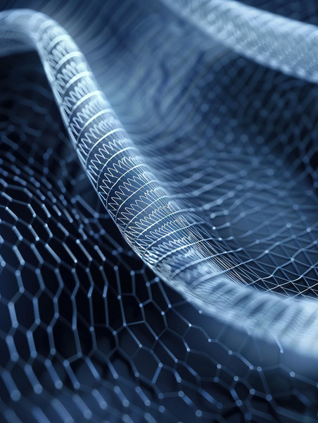 创意反光条的深蓝色材料面料透气网状结构编织物背景