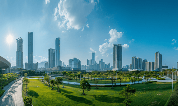 创意深圳人才公园全景摄影图城市都市商务建筑风景