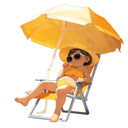 创意夏季夏天防晒旅游度假遮阳伞乘凉椅乘凉