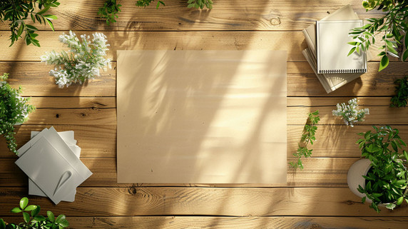 文艺清新温馨白纸信纸木头纸张合成创意素材背景