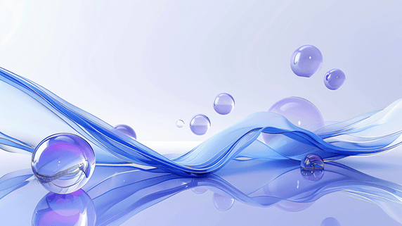 紫色大气企业宣传商务流体玻璃创意抽象几何流体背景84