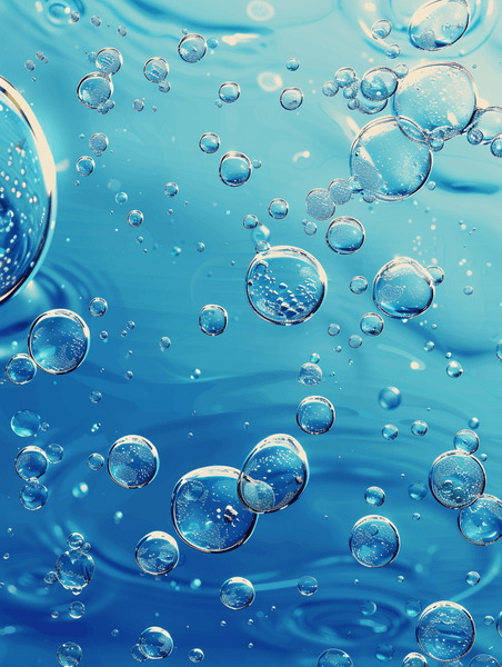创意蓝色深海泡沫水珠气泡的背景