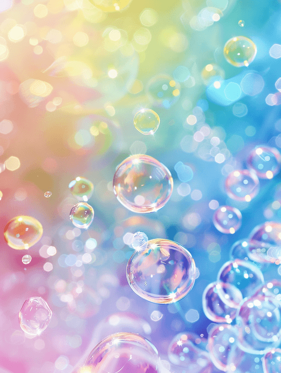 创意夏天泡泡旅行小清新彩色泡沫