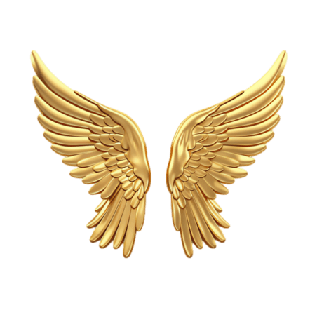 创意金色翅膀元素立体免抠图案