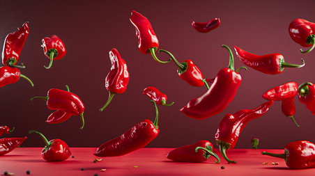 创意红色辣椒餐饮美食食物合成创意素材背景