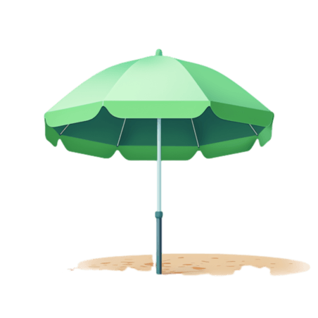 创意绿色大伞元素立体免抠图案