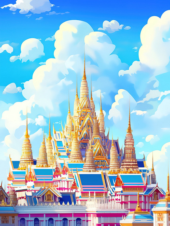 创意蓝天下的泰国大皇宫18泰姬陵