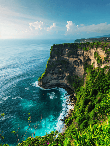 创意巴厘岛情人崖上风景旅游国外夏天夏季大海海边摄影图